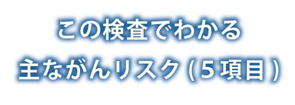 この検査でわかる主ながんリスク(5項目)